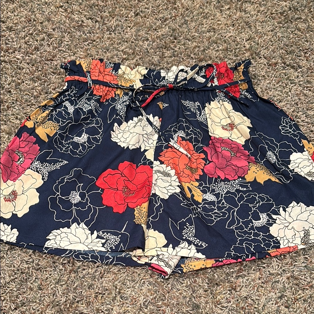 Floral Print Women's Paperbag Shorts